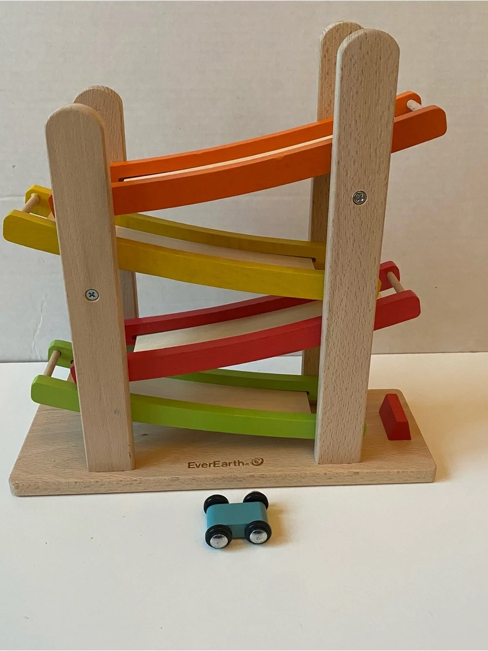 EverEarth Wooden Rainbow Car Ramp Toy